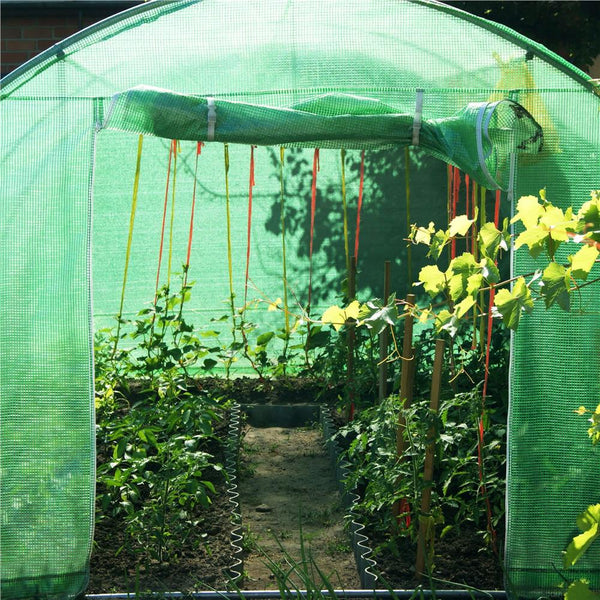 Folie inlocuire pentru sera 200x200x200 cm, PE 140g/mp cu plasa PP, UV4, 4 ferestre si usa cu fermoar, verde