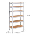 Raft cadru metalic modular pentru depozitare, 6 polite, 225x110x50cm, sarcina 900kg