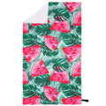 Prosop de plaja cu uscare de rapida, husa de transport, 90x180cm, model pepene verde