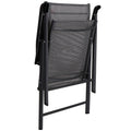 Scaun de gradina metalic, pliabil, 95x57x66cm, maxim 150kg, gri