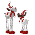 Figurina Craciun, Ren, picioare telescopice, iluminare LED, inaltime reglabila 64-85cm