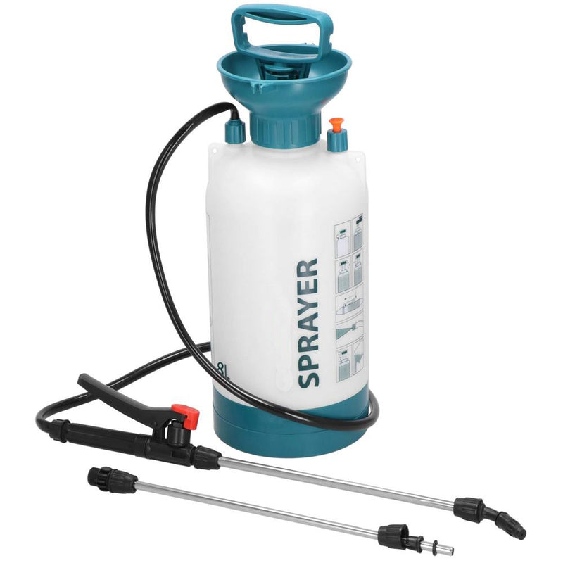 Pompa de stropit manual 8L cu lance reglabila 63 cm, 2 duze si curea de umar