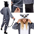 Pijama tip salopeta pentru adulti, model Lemur, marime S