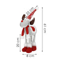 Figurina Craciun, Ren, picioare telescopice, iluminare LED, 61cm