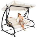 Balansoar leagan pat 4 persoane Sersimo Tenerife, cu plasa anti-insecte, sarcina 320kg
