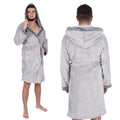 Halat de baie pentru barbati pana la genunchi, gluga mare, marimea L/XL, gri