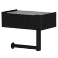 Suport hartie igienica din otel cu sertar depozitare, sistem montare inclus, 22cm, negru bej