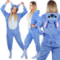 Pijama tip salopeta pentru adulti, model Stitch, marime S