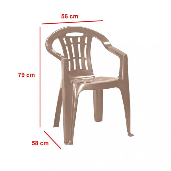Curver Scaun de grădină Mallorca din plastic, culoare cappuccino