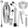 Set Cocktail Shaker Kit pentru barmani 550ml, KI24, suport bambus, 11 piese