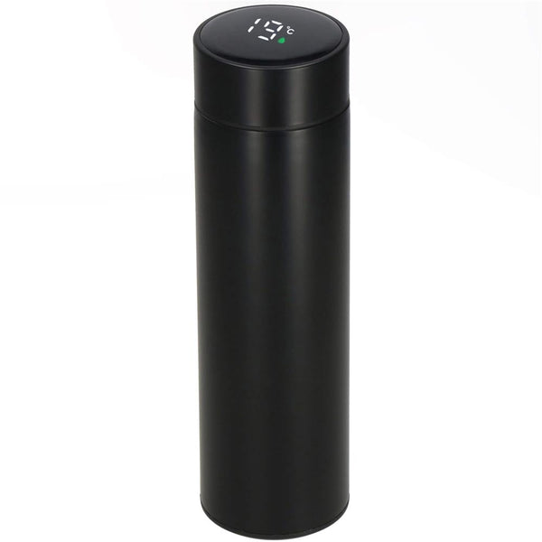 Cana termos Smart, inox, display LED, afisare temperatura, 500ml, 23cm, negru