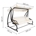 Balansoar leagan pat 4 persoane Sersimo Tenerife, cu plasa anti-insecte, sarcina 320kg