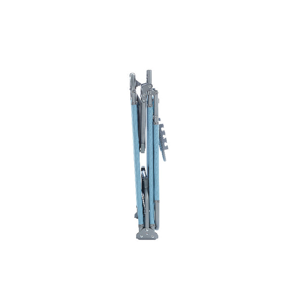 Sezlong pliant Sersimo, 186 x 56 cm, pentru plaja sau gradina, albastru, capacitate 110kg