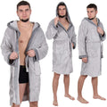 Halat de baie pentru barbati pana la genunchi, gluga mare, marimea L/XL, gri