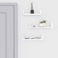SONGMICS Rafturi plutitoare de perete, set 3 bucati, MDF, 30, 35 si 40 cm, alb