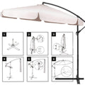 Umbrela de gradina cu brat lateral banana, cu husa, 300cm, bej