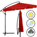 Umbrela de gradina cu brat lateral banana, cu husa, 300cm, rosu