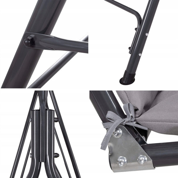Leagan Balansoar Sersimo Luna GS13S cu Pernite pentru Terasa sau Gradina, 3 locuri, 220kg, gri