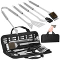 Set accesorii pentru gratar din inox, 20 de piese inclusiv perie, husa transport