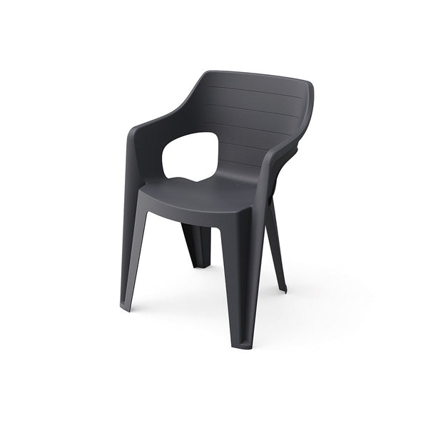 Curver Scaun de grădină din plastic Bilboa Iowback cu cotiere, negru