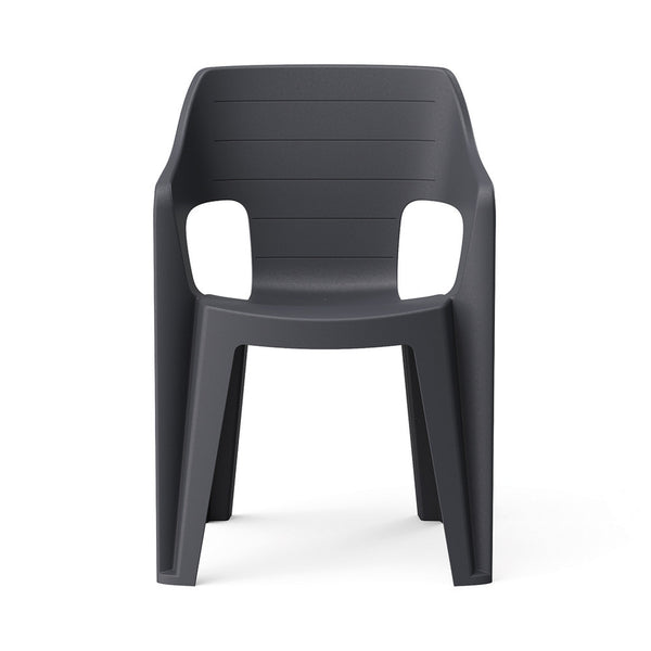 Curver Scaun de grădină din plastic Bilboa Iowback cu cotiere, negru