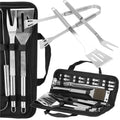Set accesorii pentru gratar din inox, 20 de piese inclusiv perie, husa transport