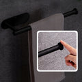 Suport hartie igienica din otel, prindere fara gaurire, 33.5cm, negru