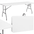 Masa dreptunghiulara pliabila multifunctionala, 240x75x74 cm, alba
