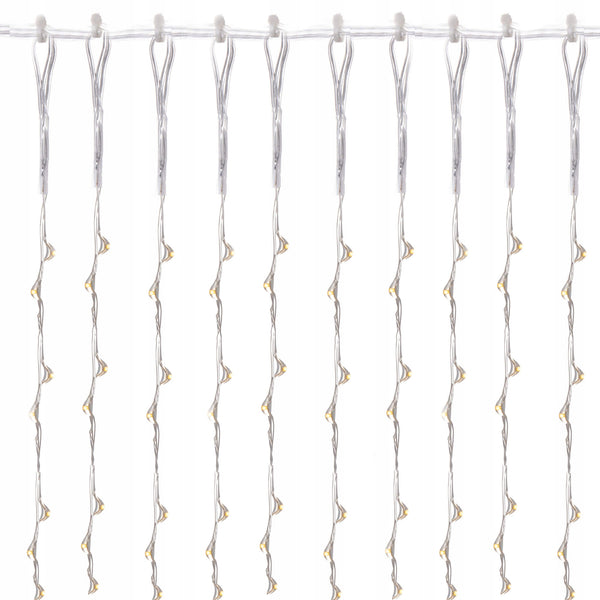 Ghirlanda luminoasa tip perdea 400 LED-uri, 3m, pentru interior/exterior, iluminare galbena