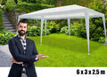Cort pavilion de gradina, 600x300 cm, impermeabil cu rezistenta UV, alb