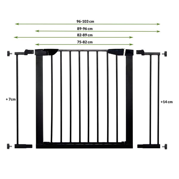 Poarta de siguranta Safety Gate pentru scari, ajustabila 75-82 cm, din otel, neagra