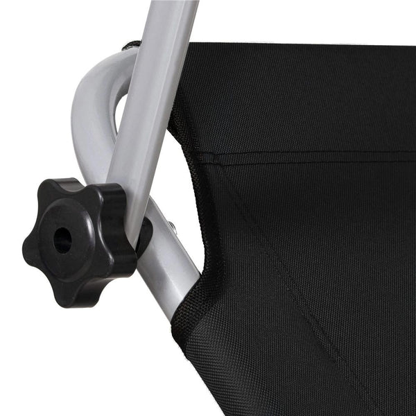Sezlong pliabil cu parasolar, 188x57x38cm, sarcina 120kg, gri antracit