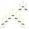 Lumanari decorative de Craciun, stand de lemn, 7 becuri tip LED, culoare alba