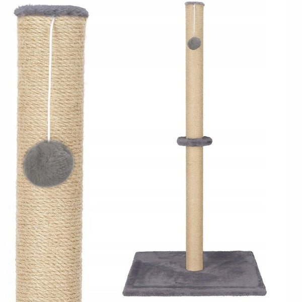 Ansamblu de joaca pentru pisici, cu loc pentru zgariat si sfoara, 75cm, gri inchis