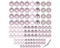 Set globuri de Craciun, 100 bucati, 3-6cm, roz