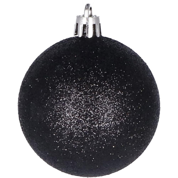 Set globuri de Craciun, 20 bucati, 3 modele, 4cm, negru