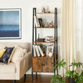 VASAGLE Biblioteca tip scara, cu dulap si 4 rafturi din MDF, stil industrial, 34x56x172cm, maro rustic si negru