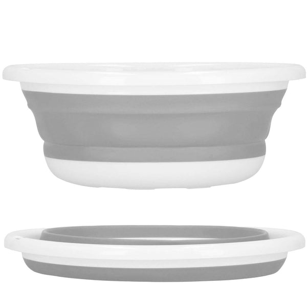 Lighean pliabil, rotund, din plastic si silicon, 37x15cm, 9litri, gri