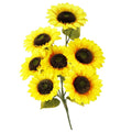 Buchet de flori artificiale din poliester, 2 fire de floarea soarelui, 57cm