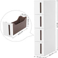 SONGMICS Dulap de depozitare pe roti, pentru bucatarie sau baie, din plastic, cu 4 nivele, 45x17x84cm, alb