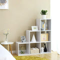 VASAGLE Biblioteca cu 6 compartimente, unitate de depozitare pentru decoratiuni, din lemn, 29x98x98cm, alb