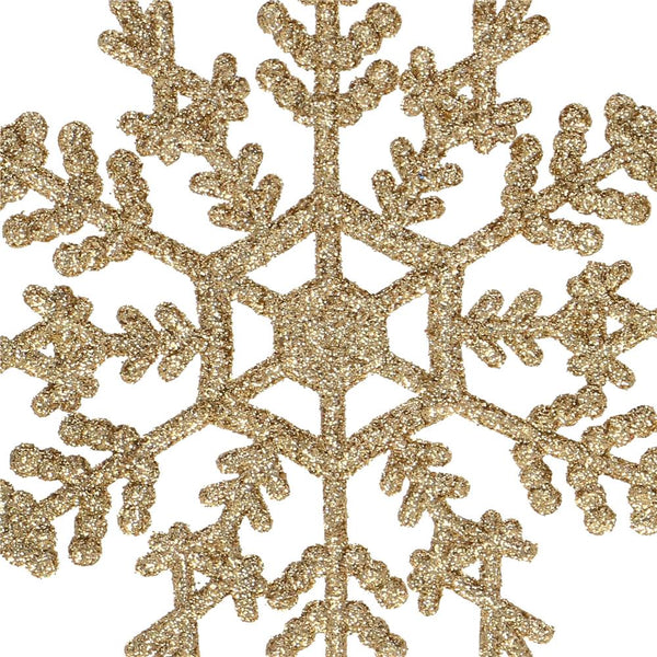 Decoratiune brad fulg de zapada, set 3 bucati, 12cm, auriu