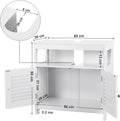 VASAGLE Dulap baie baza lavoar, cu 2 usi, 2 compartimente, alb 60x60x30 cm, alb