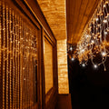 Instalatie luminoasa tip turturi LED exterior/interior, 500 LED-uri alb cald cu flash alb rece, 20 m, IP44, conectabila