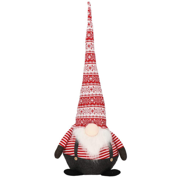 Figurina Craciun, Spiridus cu bluza in dungi, inaltime 80cm