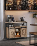 VASAGLE Comoda pentru living sau bucatarie, cu 2 usi glisante, rafturi reglabile, stil rustic, 33x100x80 cm, maro
