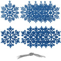 Decoratiune brad fulg de zapada, set 12 bucati, 10cm, albastru