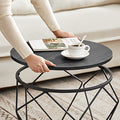 VASAGLE Set de 2 mese de cafea, stil industrial, 50x40cm si 40x36cm, negru