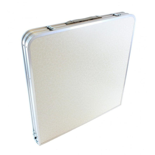 Set masa pliabila reglabila si 4 scaune, tip valiza, gri, 120x60cm