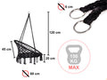 Scaun rotund tip leagan suspendat cu perna Confort Plus, casa sau gradina, negru